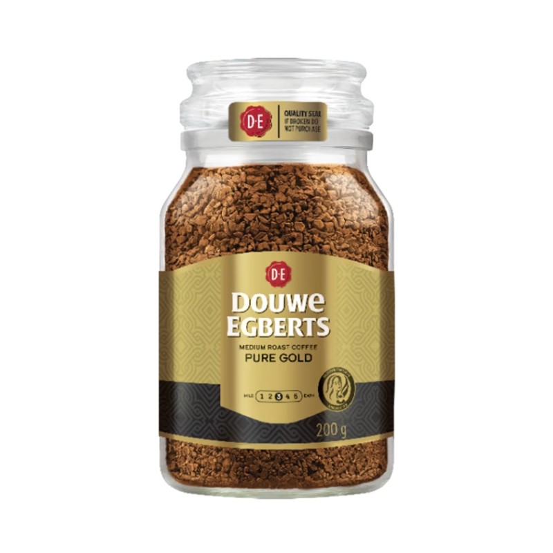 Douwe Egberts Pure Gold Medium Roast Instant Coffee Glass Jar