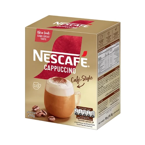 box of Nescafe Cappuccino instant coffee sachets - 10PCS