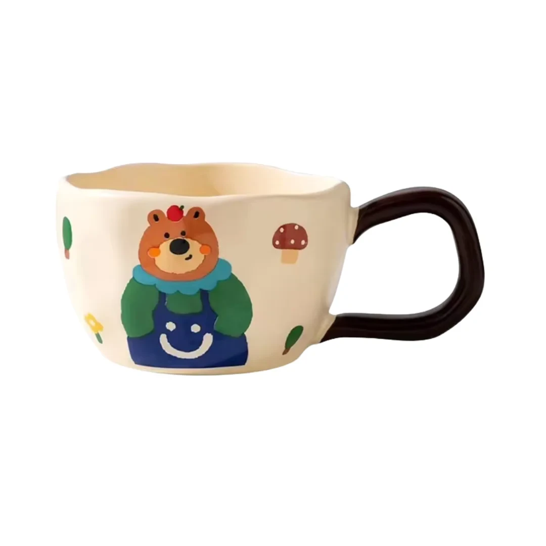 Ceramic Cup 380ml - Green Bear