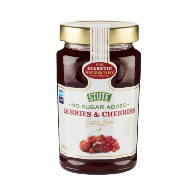 STUTE No Sugar Added Berries & Cherries Jam 430g (UK)